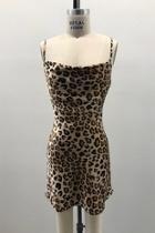  Satin Leopard Dress
