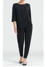  Solid Knit Top W/ Faux Pull-tie Detail