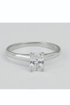  14kt White Gold E Vs1 Radiant Cut Diamond Solitaire Engagement Ring