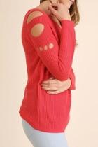  Distressed Cutout Sweater