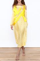  Floral Yellow Midi Dress