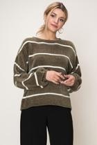 Striped Chenille Sweater