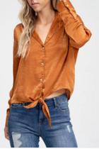  Satin Tie Shirt