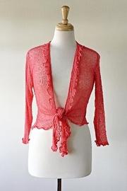  Coral Ruffle Cardigan