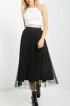  Black Tulle Midi Skirt