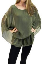  Olive Silk-sequin Top