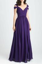  Cold Shoulder Chiffon Dress