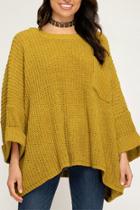  Oversized Chenille Knit Sweater