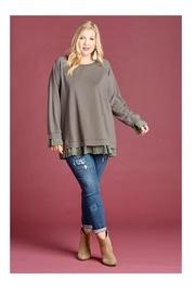  Lace/trim Knit Top