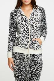  Cozy Knit Animal Print Zip Up Hoodie