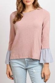  Pink Ruffle Sleeve Top
