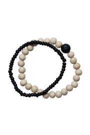  Wood Bead Double Bracelet Set