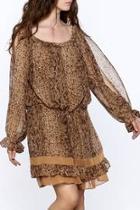  Snake Print Chiffon Dress