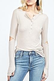  Elbow Slit Henley Top