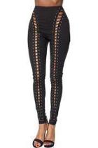  Black Laced Up Jeggings
