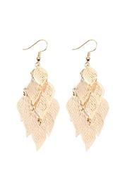  Dangling-filigree Leaf-earrings