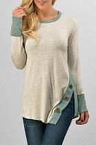  Side-button Tunic Top