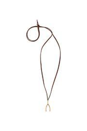  Deerskin Gold Wishbone Pendant