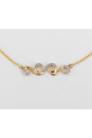  Diamond Bar Necklace, Scroll Design Cluster Pendant Yellow Gold Wedding Gift Chain 17
