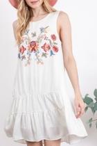  Tiered Embroidery Dress