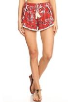  Rust Floral Shorts