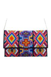 Multi Color Geometrical Beaded Clutch