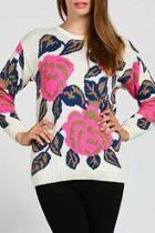  Floral Print Sweater