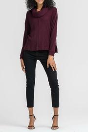  Wine Ribbed Sweater