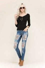  Lace-up Scoop Top