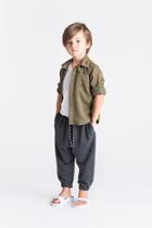  Olive Botton-up Shirt