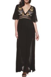 Embroidered Cold Shoulder Dress