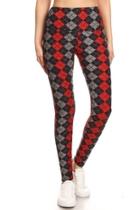  Argyle Print Yoga-leggings