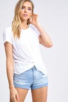  Medina Short Sleeve Twist Knot Top