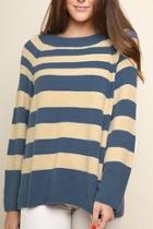 Striped Knit Pullover