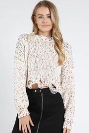 Distressed Cream Sweater