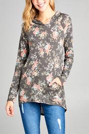  Small Print Floral Hoodie