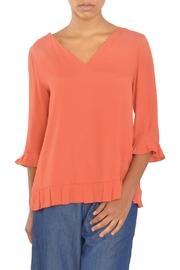  Orange Ruffle Blouse