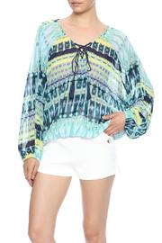  Sheer Multi Print Blouse