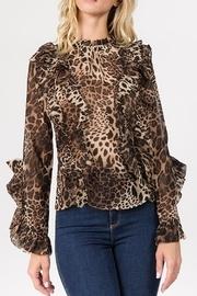  Leapord Ruffle Blouse