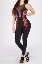  Floral Embroidered Jumpsuit