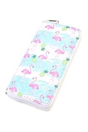  Flamingo-print Zipper Wallet