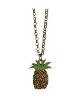  Gold-enamel-crystal Pineapple-pendant Necklace
