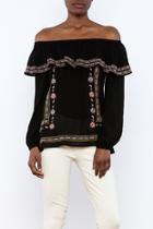  Black Embroidered Blouse