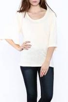  Solid Bell Sleeve Top