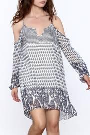  Printed Open Shoulder Dress