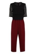  Burgundy Combo Jumpsuit