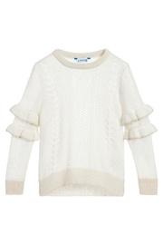  Ruffle Shimmer Sweater