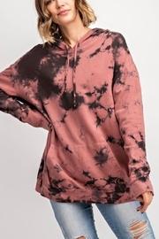  Mauve Color Cloud Tie Dye Top With Hoodie