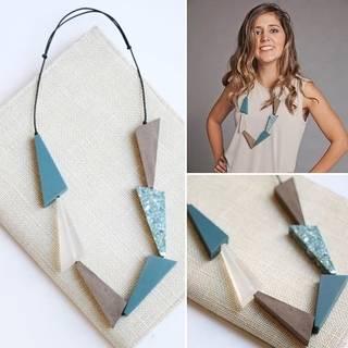  Abstract Wood Necklace