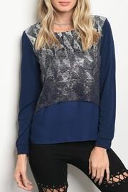  Navy Silver Top